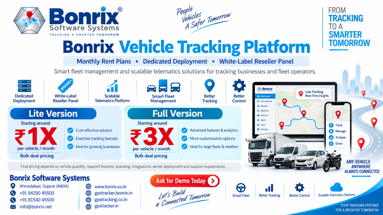 Bonrix Vehicle Tracking Platform: Your Complete GPS, Fleet & Telematics Solution