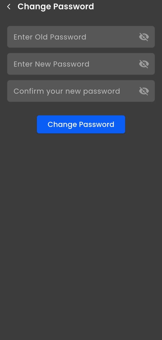 Secure change password screen for updating user credentials in the Bonrix GPS tracking application
