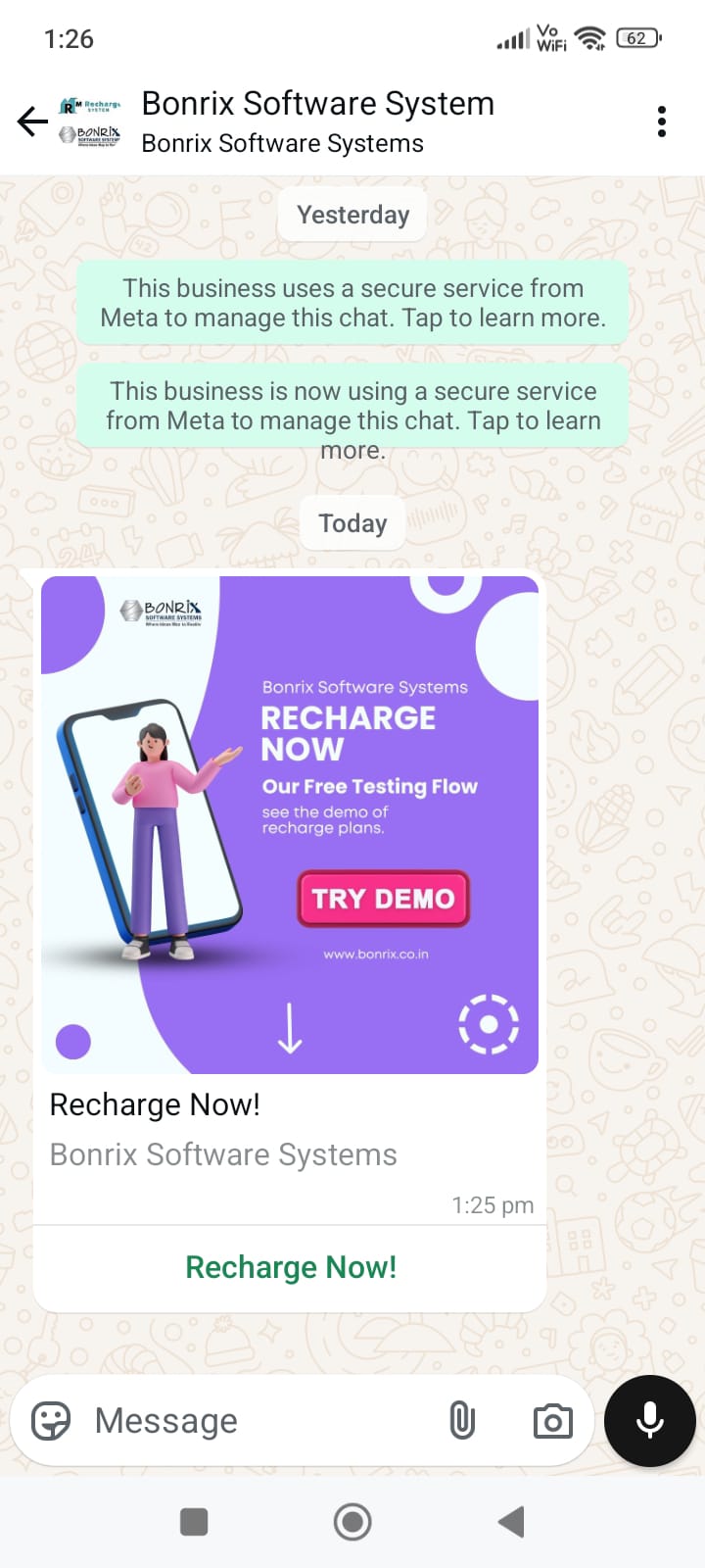 Recharge with Payment Whatsapp Flow screenshot 1