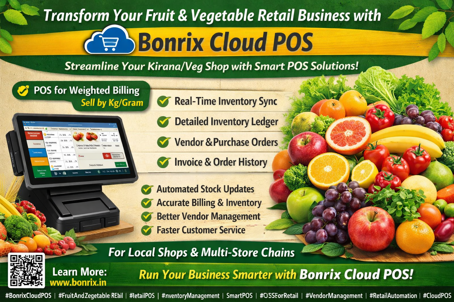 Bonrix Cloud POS Fruit and Vegetable Retail Solution