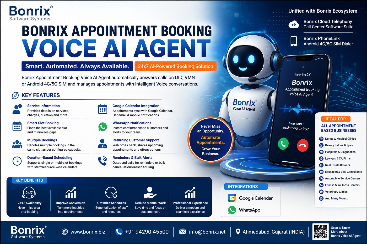 Bonrix Voice AI Agent for Appointment Booking