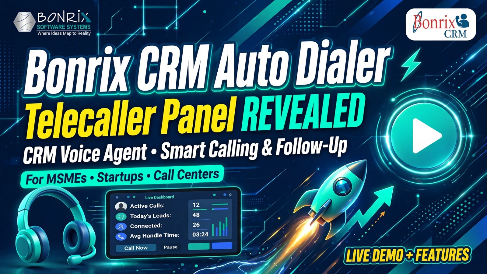 Bonrix CRM & Auto Dialer – Telecaller Management Solution