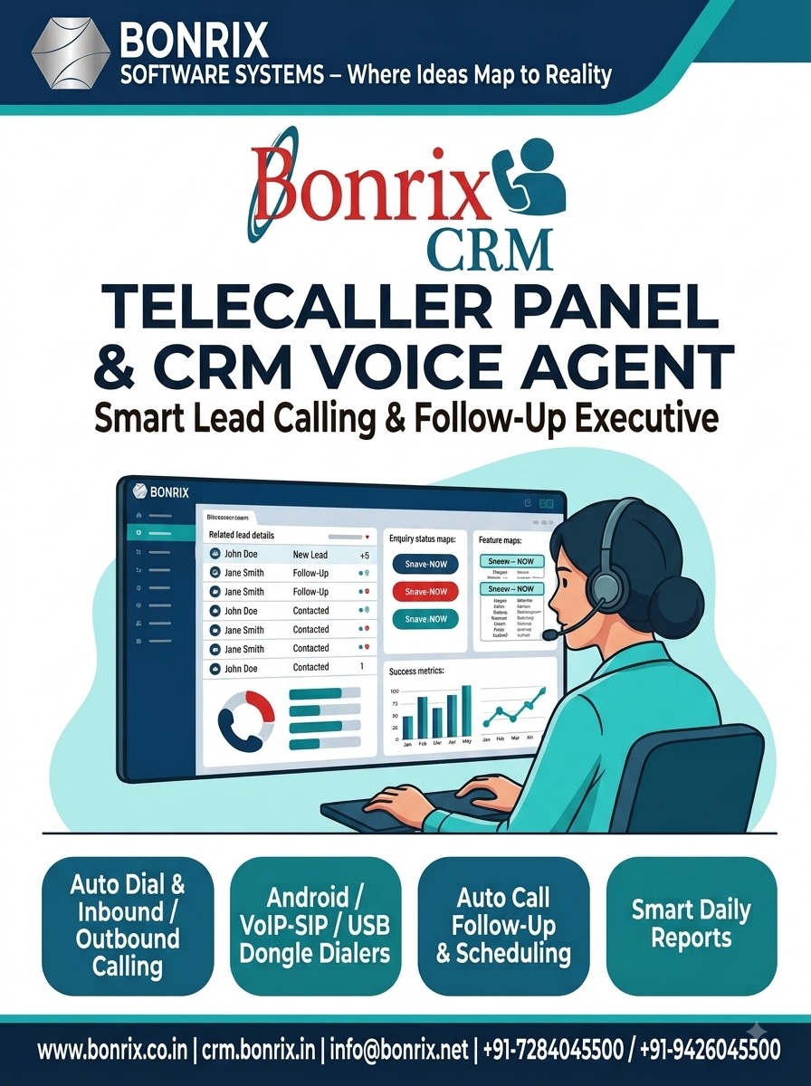 Bonrix CRM & Auto Dialer – Telecaller Management Solution