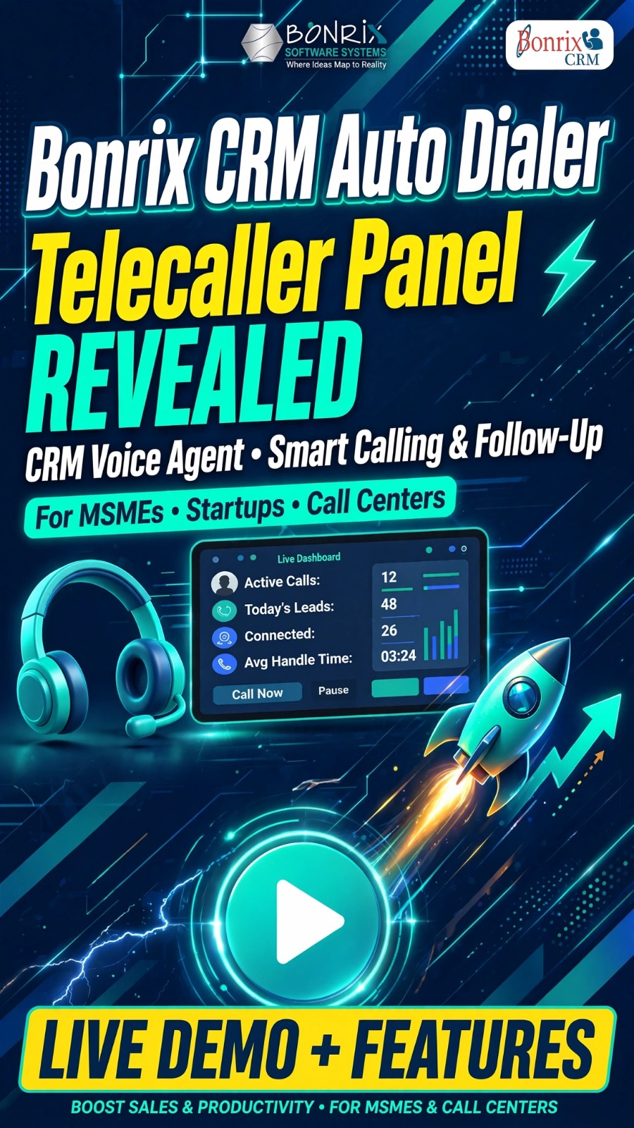 Bonrix CRM & Auto Dialer – Telecaller Management Solution